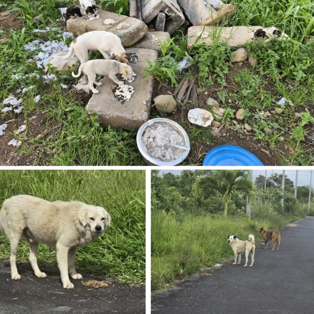 Street dogs being fed at different locations during January 2026 operations